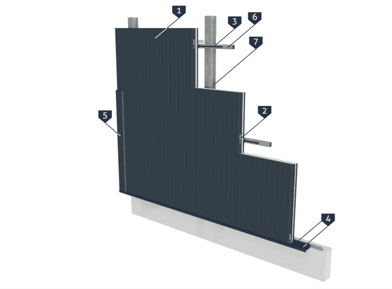 Зовнішня стіна - вертикальне розташування панелей Зовнішня стіна - вертикальне розташування панелей